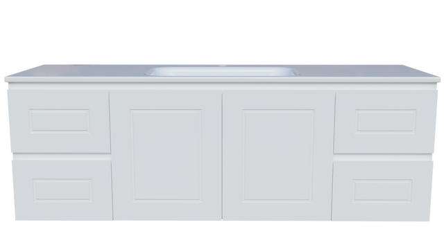 Nevada Classic Vanity 1500mm Centre Bowl Stadium Top Wall hung (NVC-V-1500-C-STD-W)