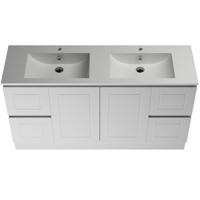 Nevada Classic Vanity 1500mm Double Bowl Alpha Top Floor standing (NVC-V-1500-D-APH-F)