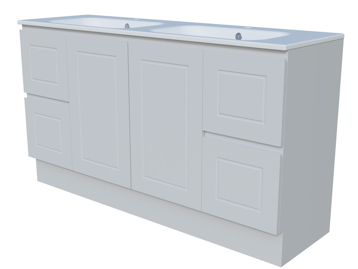 Nevada Classic Vanity 1500mm Double Bowl Haven Top Floor standing (NVC-V-1500-D-HVN-F)