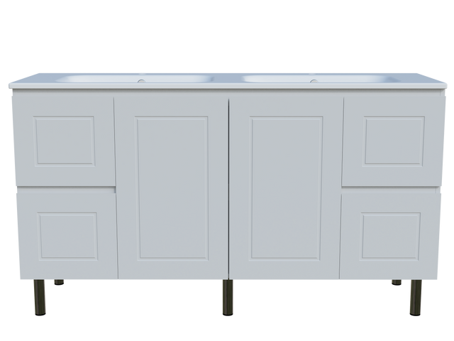 Nevada Classic Vanity 1500mm Double Bowl Haven Top On Legs (NVC-V-1500-D-HVN-L)