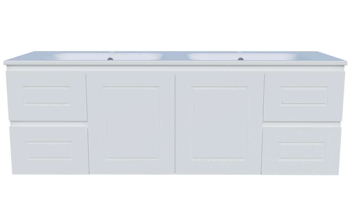 Nevada Classic Vanity 1500mm Double Bowl Haven Top Wall hung (NVC-V-1500-D-HVN-W)