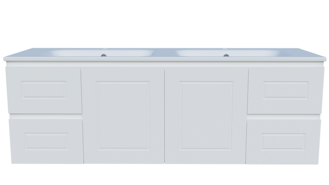 Nevada Classic Vanity 1500mm Double Bowl Haven Top Wall hung (NVC-V-1500-D-HVN-W)
