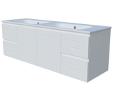 Nevada Classic Vanity 1500mm Double Bowl Haven Top Wall hung (NVC-V-1500-D-HVN-W)