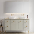 Nevada Classic Vanity 1500mm Double White Gloss Above Counter Basins SilkSurface Top On Legs (NVC-V-1500-D-SSA-L)