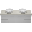 Nevada Classic Vanity 1500mm Double White Gloss Above Counter Basins SilkSurface Top Wall hung (NVC-V-1500-D-SSA-W)