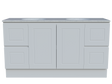 Nevada Classic Vanity 1500mm Double White Gloss Under Counter Basins SilkSurface Top Floor standing (NVC-V-1500-D-SSU-F)