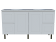Nevada Classic Vanity 1500mm Double White Gloss Under Counter Basins SilkSurface Top On Legs (NVC-V-1500-D-SSU-L)