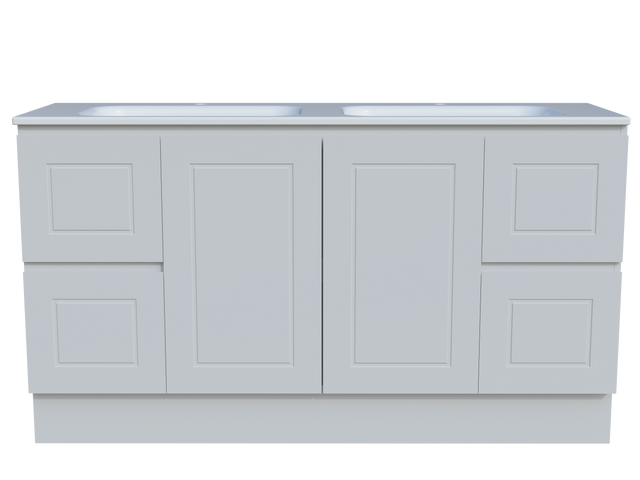 Nevada Classic Vanity 1500mm Double Bowl Stadium Top Floor standing (NVC-V-1500-D-STD-F)