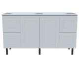 Nevada Classic Vanity 1500mm Double Bowl Stadium Top On Legs (NVC-V-1500-D-STD-L)