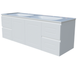 Nevada Classic Vanity 1500mm Double Bowl Stadium Top Wall hung (NVC-V-1500-D-STD-W)