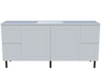Nevada Classic Vanity 1800mm Centre Bowl Regal Top On Legs (NVC-V-1800-C-REG-L)