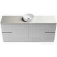 Nevada Classic Vanity 1800mm Centre White Gloss Above Counter Basin SilkSurface Top Floor standing (NVC-V-1800-C-SSA-F)