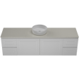 Nevada Classic Vanity 1800mm Centre White Gloss Above Counter Basin SilkSurface Top Wall hung (NVC-V-1800-C-SSA-W)