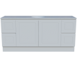 Nevada Classic Vanity 1800mm Centre White Gloss Under Counter Basin SilkSurface Top Floor standing (NVC-V-1800-C-SSU-F)