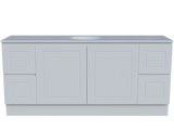 Nevada Classic Vanity 1800mm Centre White Gloss Under Counter Basin SilkSurface Top Floor standing (NVC-V-1800-C-SSU-F)
