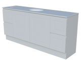 Nevada Classic Vanity 1800mm Centre White Gloss Under Counter Basin SilkSurface Top Floor standing (NVC-V-1800-C-SSU-F)