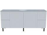 Nevada Classic Vanity 1800mm Centre White Gloss Under Counter Basin SilkSurface Top On Legs (NVC-V-1800-C-SSU-L)
