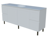 Nevada Classic Vanity 1800mm Centre White Gloss Under Counter Basin SilkSurface Top On Legs (NVC-V-1800-C-SSU-L)