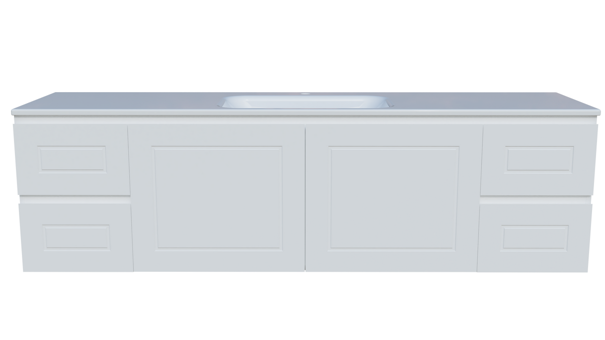 Nevada Classic Vanity 1800mm Centre Bowl Stadium Top Wall hung (NVC-V-1800-C-STD-W)