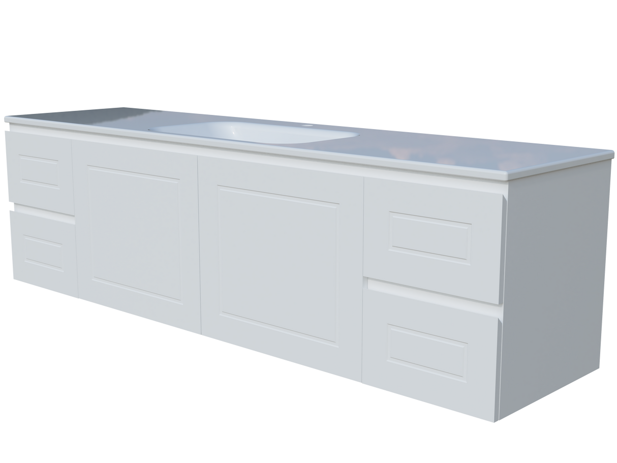 Nevada Classic Vanity 1800mm Centre Bowl Stadium Top Wall hung (NVC-V-1800-C-STD-W)