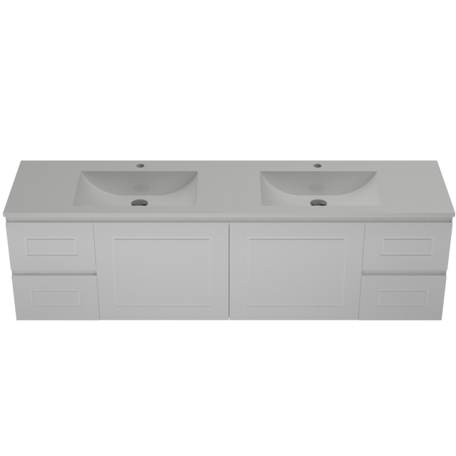 Nevada Classic Vanity 1800mm Double Bowl Regal Top Wall hung (NVC-V-1800-D-REG-W)