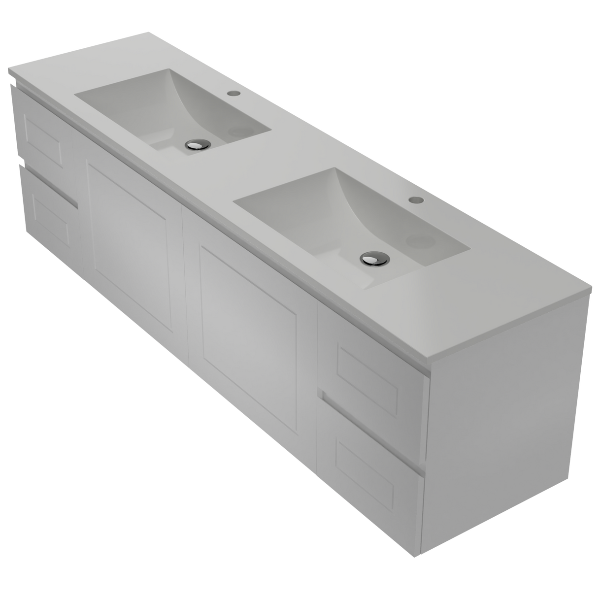 Nevada Classic Vanity 1800mm Double Bowl Regal Top Wall hung (NVC-V-1800-D-REG-W)