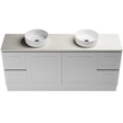 Nevada Classic Vanity 1800mm Double White Gloss Above Counter Basins SilkSurface Top Floor standing (NVC-V-1800-D-SSA-F)