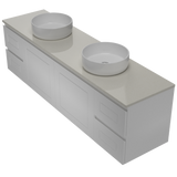 Nevada Classic Vanity 1800mm Double White Gloss Above Counter Basins SilkSurface Top Wall hung (NVC-V-1800-D-SSA-W)