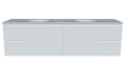 Nevada Classic Vanity 1800mm Double White Gloss Under Counter Basins SilkSurface Top Wall hung (NVC-V-1800-D-SSU-W)