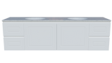 Nevada Classic Vanity 1800mm Double White Gloss Under Counter Basins SilkSurface Top Wall hung (NVC-V-1800-D-SSU-W)