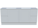Nevada Classic Vanity 1800mm Double Bowl Stadium Top Floor standing (NVC-V-1800-D-STD-F)