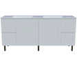 Nevada Classic Vanity 1800mm Double Bowl Stadium Top On Legs (NVC-V-1800-D-STD-L)