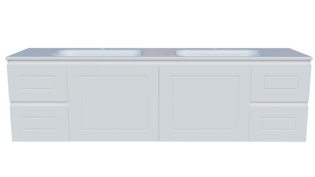 Nevada Classic Vanity 1800mm Double Bowl Stadium Top Wall hung (NVC-V-1800-D-STD-W)