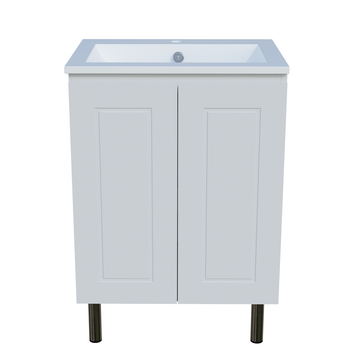 Nevada Classic Vanity 600mm Centre Bowl Alpha Top On Legs (NVC-V-600-C-APH-L)