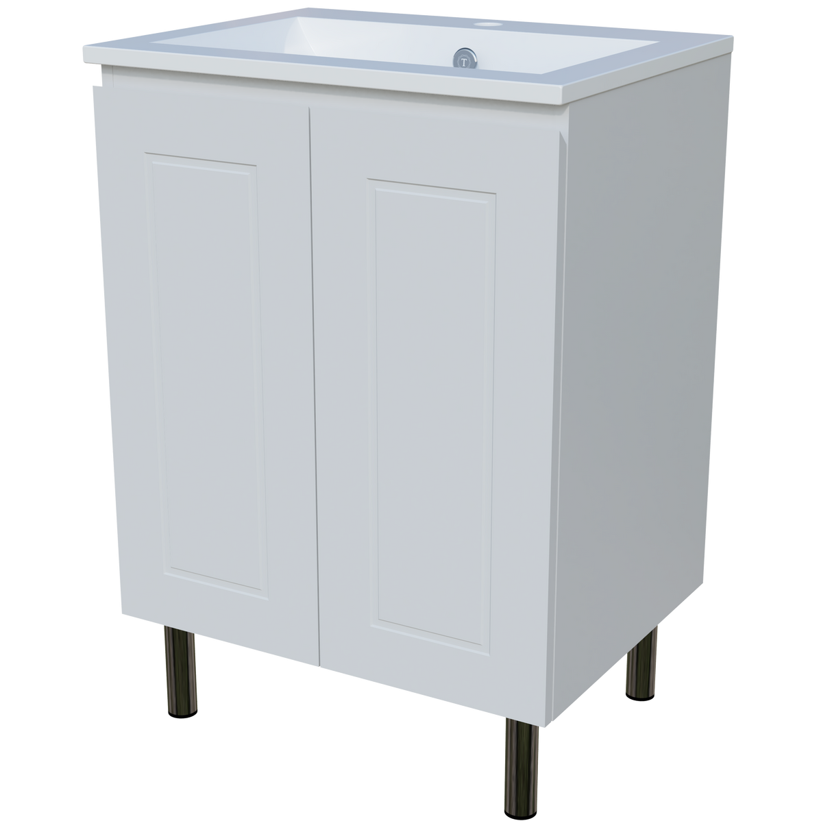 Nevada Classic Vanity 600mm Centre Bowl Alpha Top On Legs (NVC-V-600-C-APH-L)