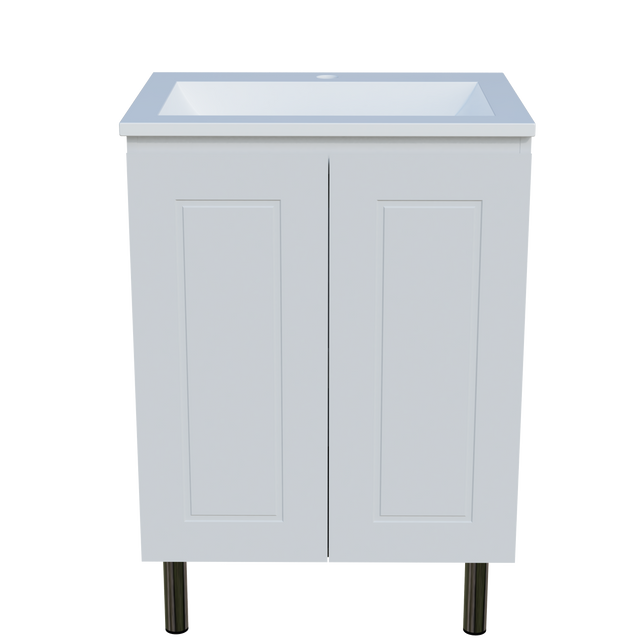 Nevada Classic Vanity 600mm Centre Bowl Regal Top On Legs (NVC-V-600-C-REG-L)