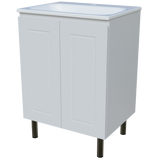 Nevada Classic Vanity 600mm Centre Bowl Stadium Top On Legs (NVC-V-600-C-STD-L)