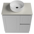 Nevada Classic Vanity 750mm Centre White Gloss Above Counter Basin SilkSurface Top Floor standing (NVC-V-750-C-SSA-F)