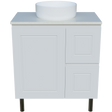 Nevada Classic Vanity 750mm Centre White Gloss Above Counter Basin SilkSurface Top On Legs (NVC-V-750-C-SSA-L)