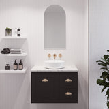 Nevada Classic Vanity 750mm Centre White Gloss Above Counter Basin SilkSurface Top Wall hung (NVC-V-750-C-SSA-W)