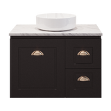 Nevada Classic Vanity 750mm Centre White Gloss Above Counter Basin SilkSurface Top Wall hung (NVC-V-750-C-SSA-W)