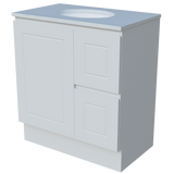 Nevada Classic Vanity 750mm Centre White Gloss Under Counter Basin SilkSurface Top Floor standing (NVC-V-750-C-SSU-F)