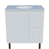 Nevada Classic Vanity 750mm Centre White Gloss Under Counter Basin SilkSurface Top On Legs (NVC-V-750-C-SSU-L)