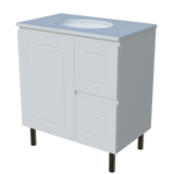 Nevada Classic Vanity 750mm Centre White Gloss Under Counter Basin SilkSurface Top On Legs (NVC-V-750-C-SSU-L)
