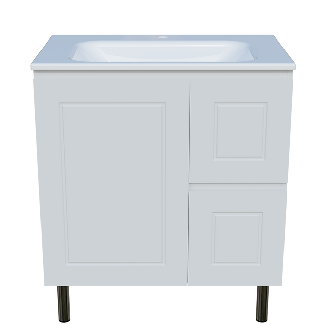 Nevada Classic Vanity 750mm Centre Bowl Stadium Top On Legs (NVC-V-750-C-STD-L)