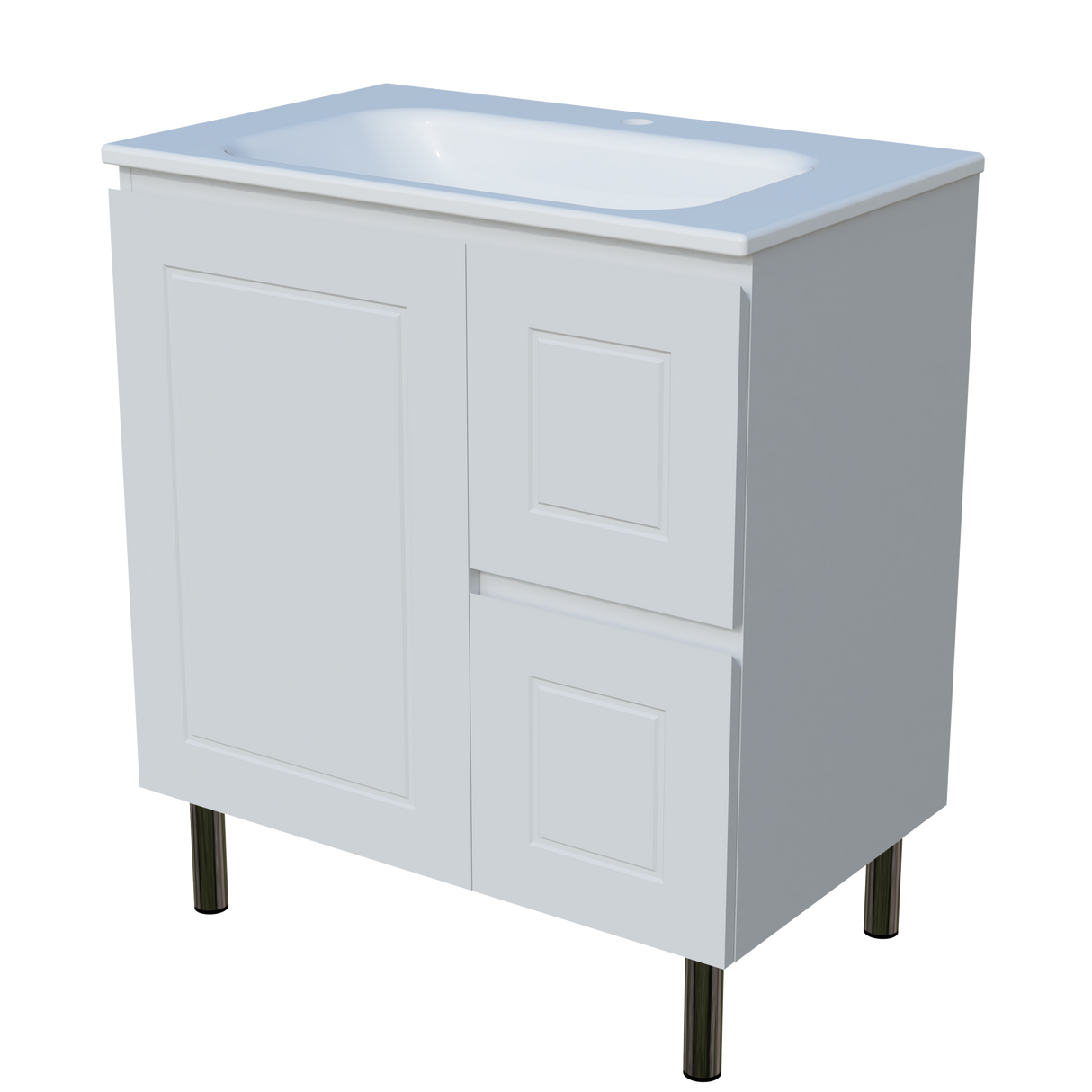 Nevada Classic Vanity 750mm Centre Bowl Stadium Top On Legs (NVC-V-750-C-STD-L)
