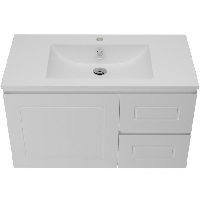 Nevada Classic Vanity 900mm Centre Bowl Alpha Top Wall hung (NVC-V-900-C-APH-W)