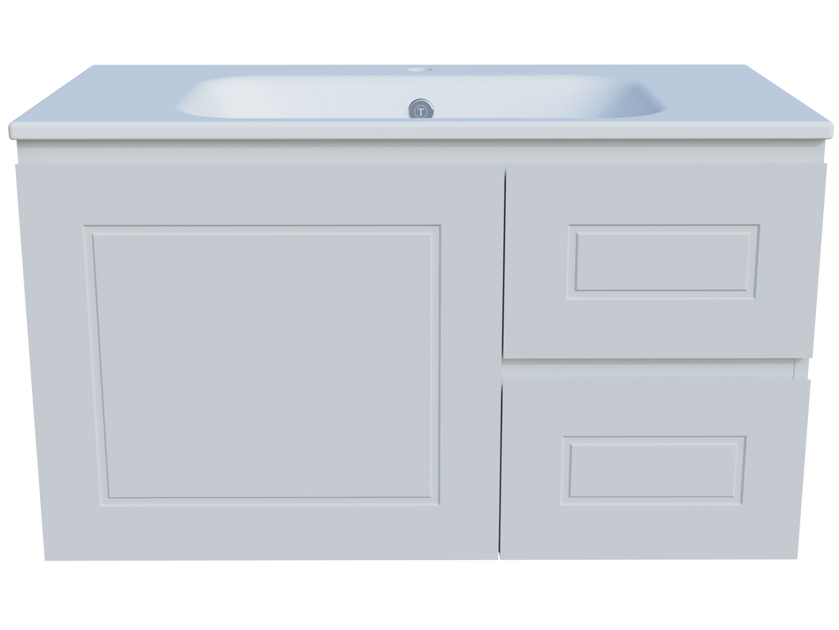 Nevada Classic Vanity 900mm Centre Bowl Haven Top Wall hung (NVC-V-900-C-HVN-W)