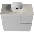 Nevada Classic Vanity 900mm Centre White Gloss Above Counter Basin SilkSurface Top Floor standing (NVC-V-900-C-SSA-F)