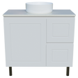 Nevada Classic Vanity 900mm Centre White Gloss Above Counter Basin SilkSurface Top On Legs (NVC-V-900-C-SSA-L)